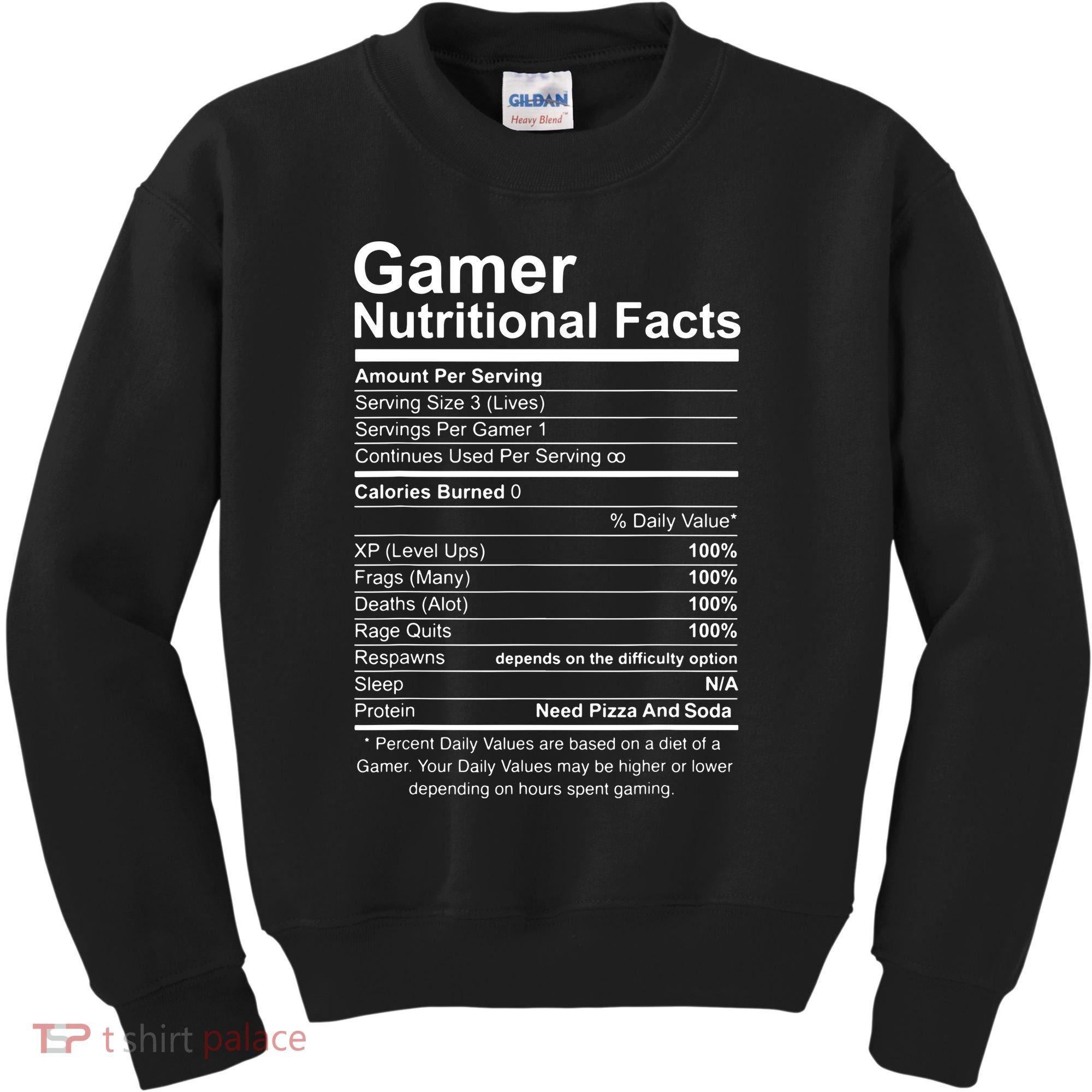 Gamer Nutritional Facts Cool Gamer Video Game Funny Kids Sweatshirt