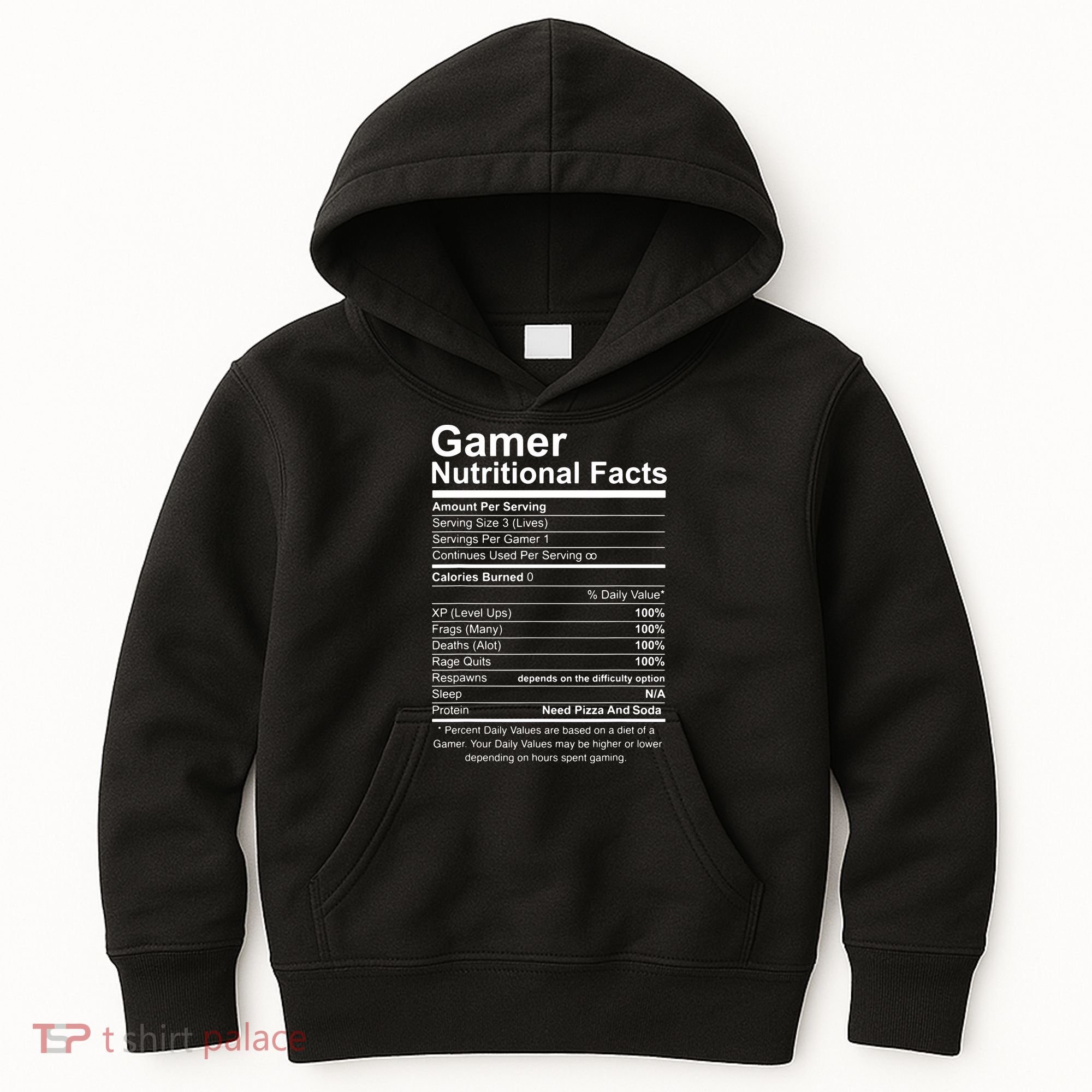 Gamer Nutritional Facts Cool Gamer Video Game Funny Kids Hoodie