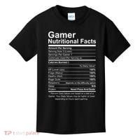 Gamer Nutritional Facts Cool Gamer Video Game Funny Kids T-Shirt thumb 0