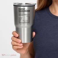 Gamer Nutritional Facts Cool Gamer Video Game Funny Tumbler thumb 2