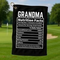 Grandma Nutrition Facts Golf Towel thumb 1