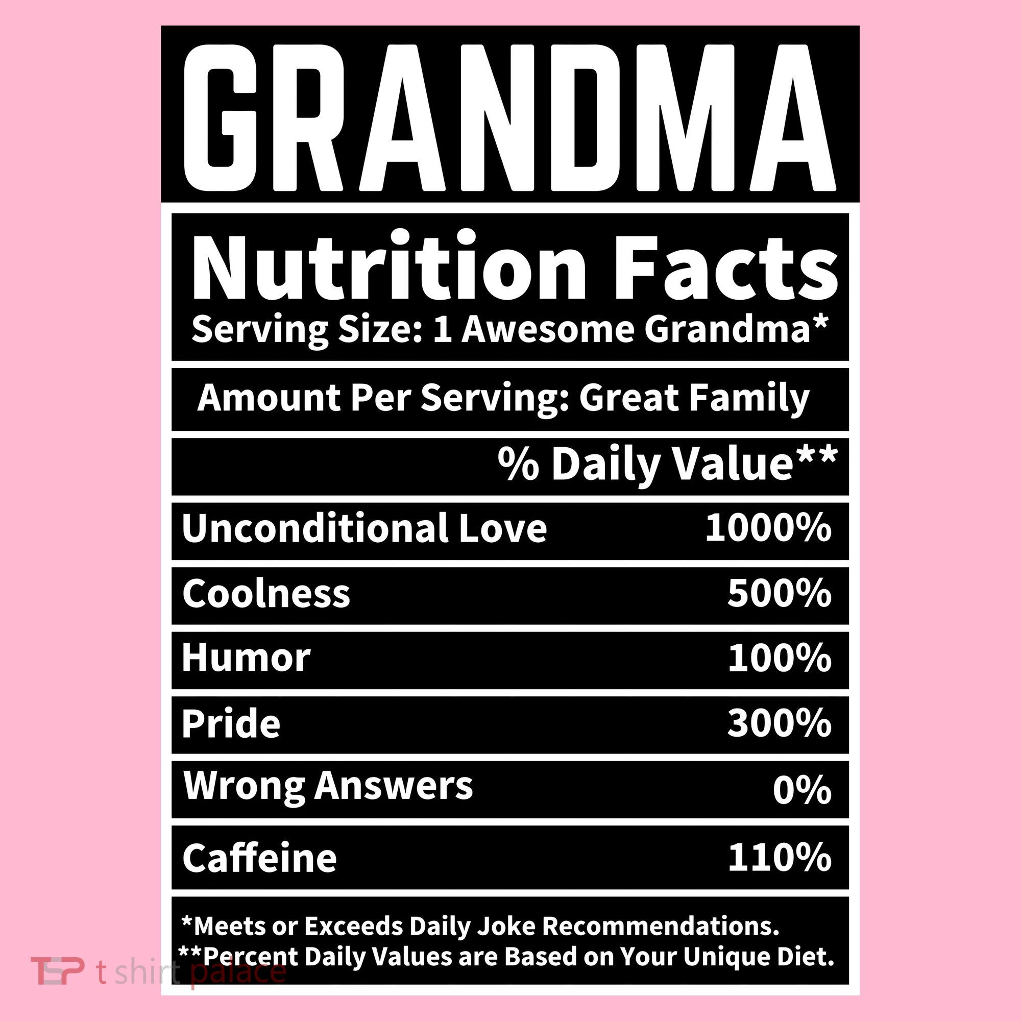 Grandma Nutrition Facts Hoodie