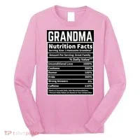 Grandma Nutrition Facts Long Sleeve Shirt thumb 0