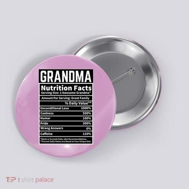 Grandma Nutrition Facts Button