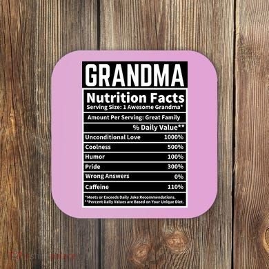 Grandma Nutrition Facts Coaster