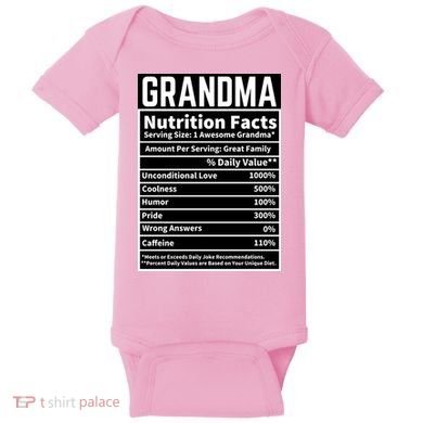 Grandma Nutrition Facts Baby Bodysuit