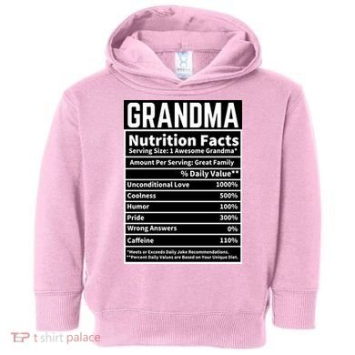 Grandma Nutrition Facts Toddler Hoodie