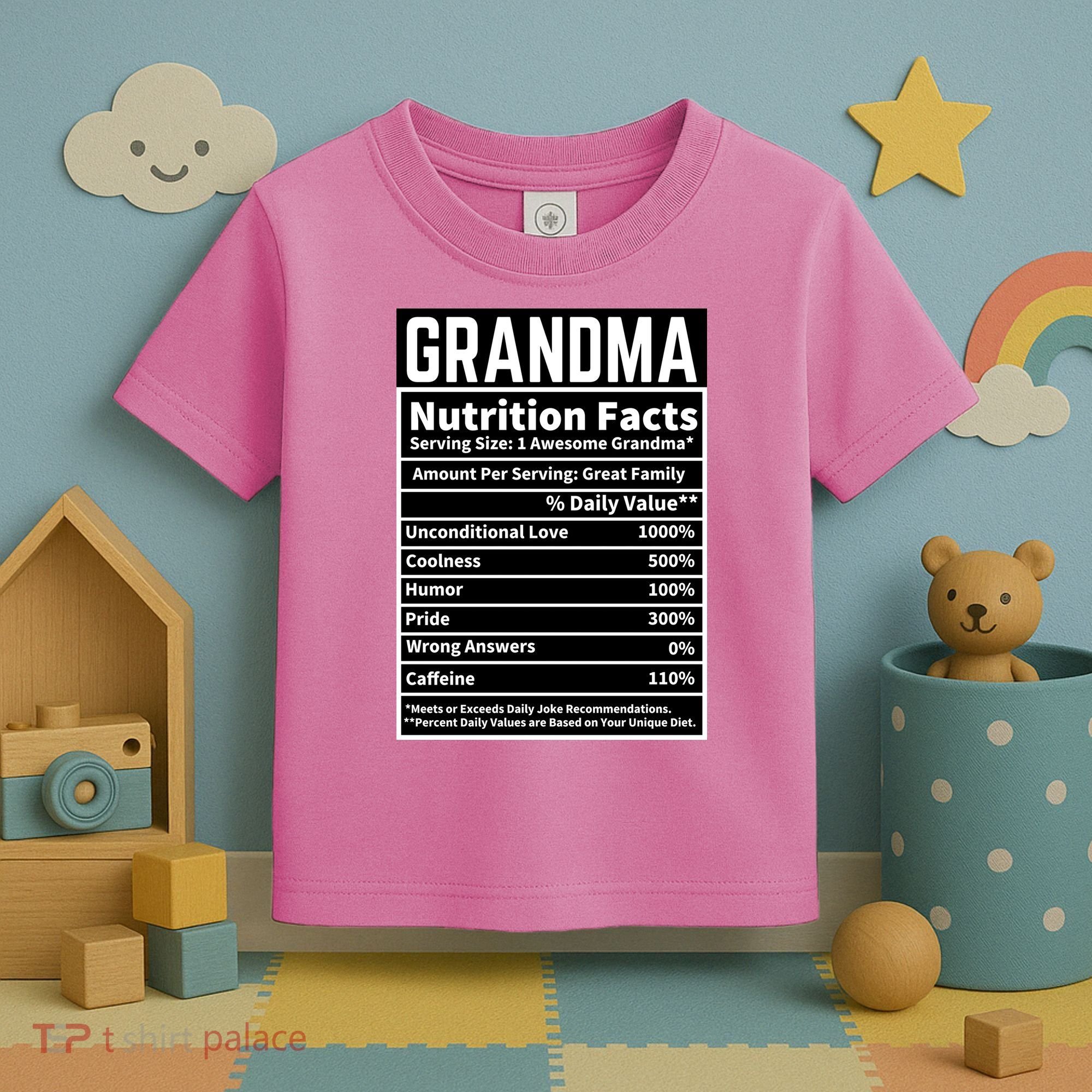 Grandma Nutrition Facts Toddler T-Shirt