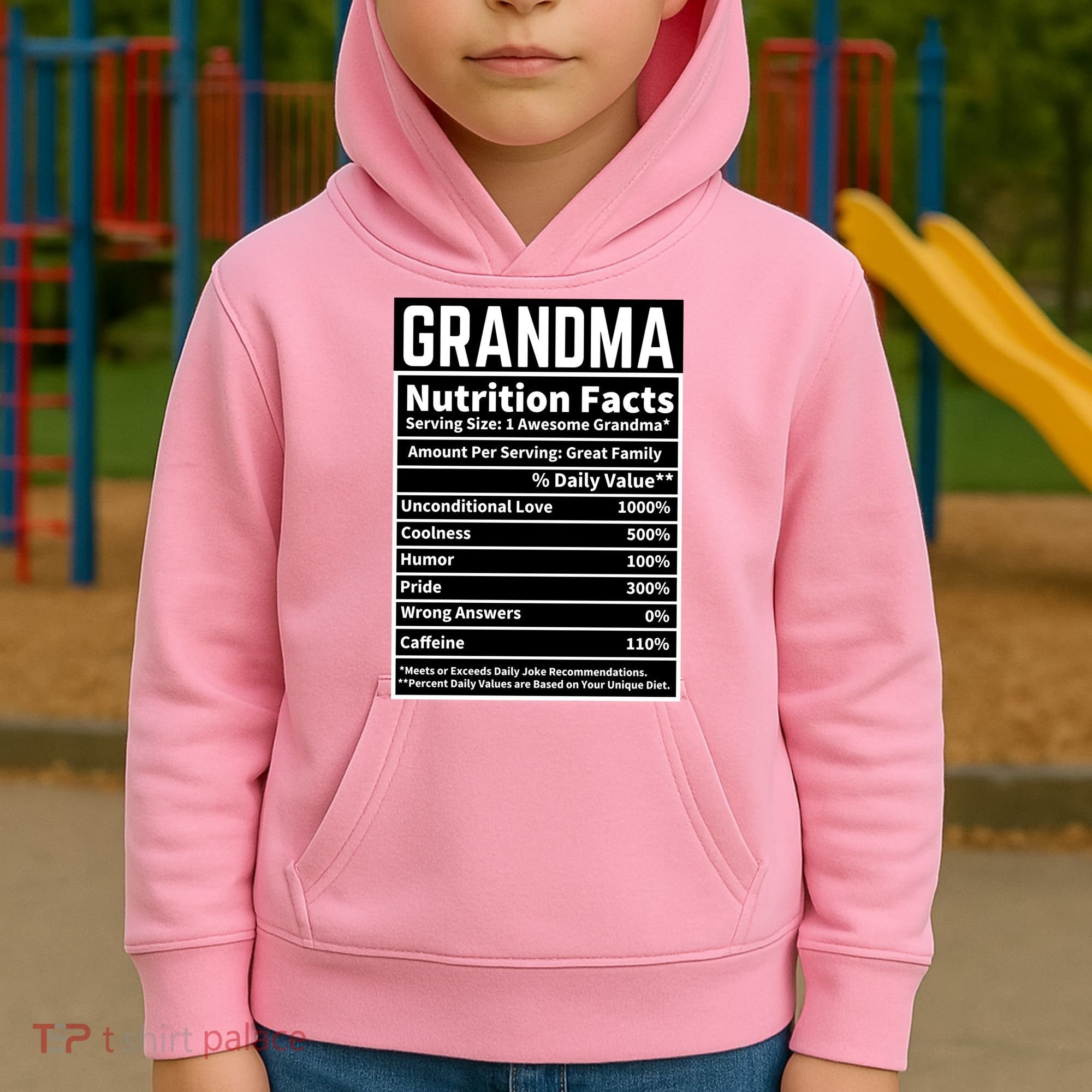 Grandma Nutrition Facts Kids Hoodie