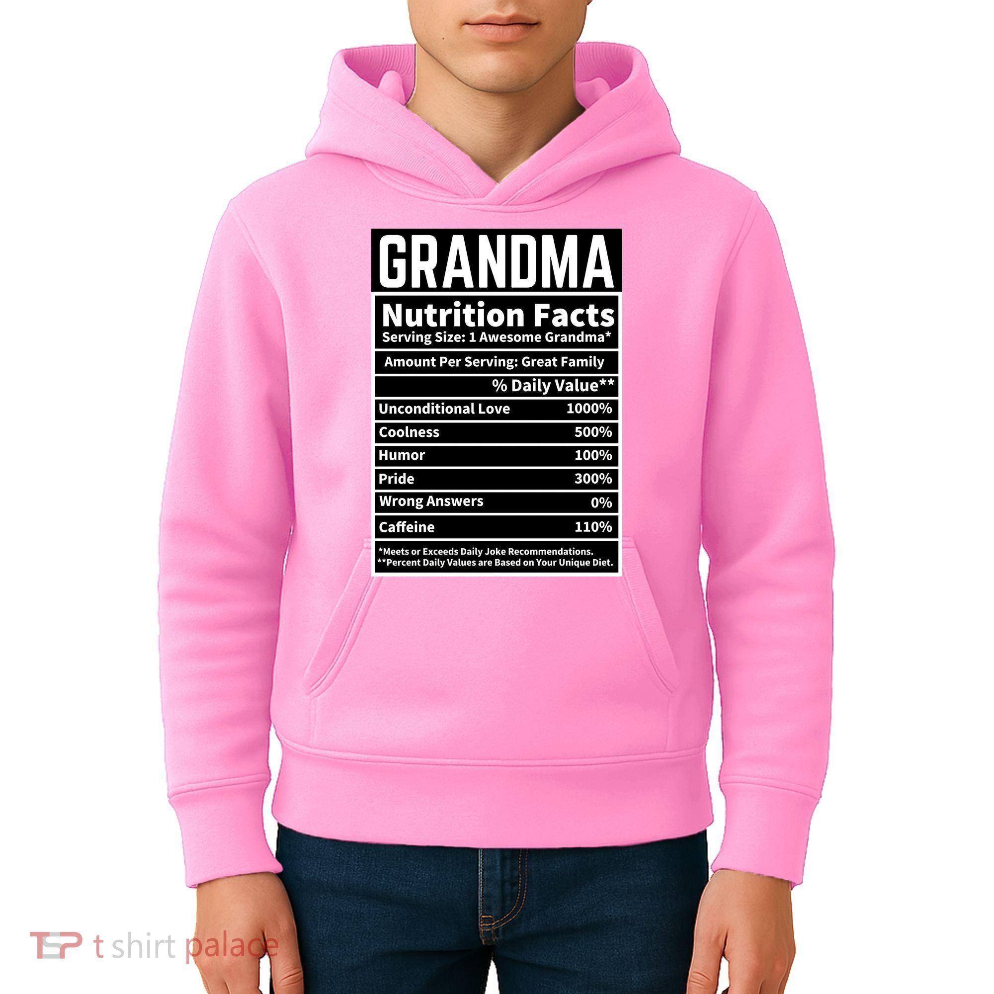 Grandma Nutrition Facts Kids Hoodie