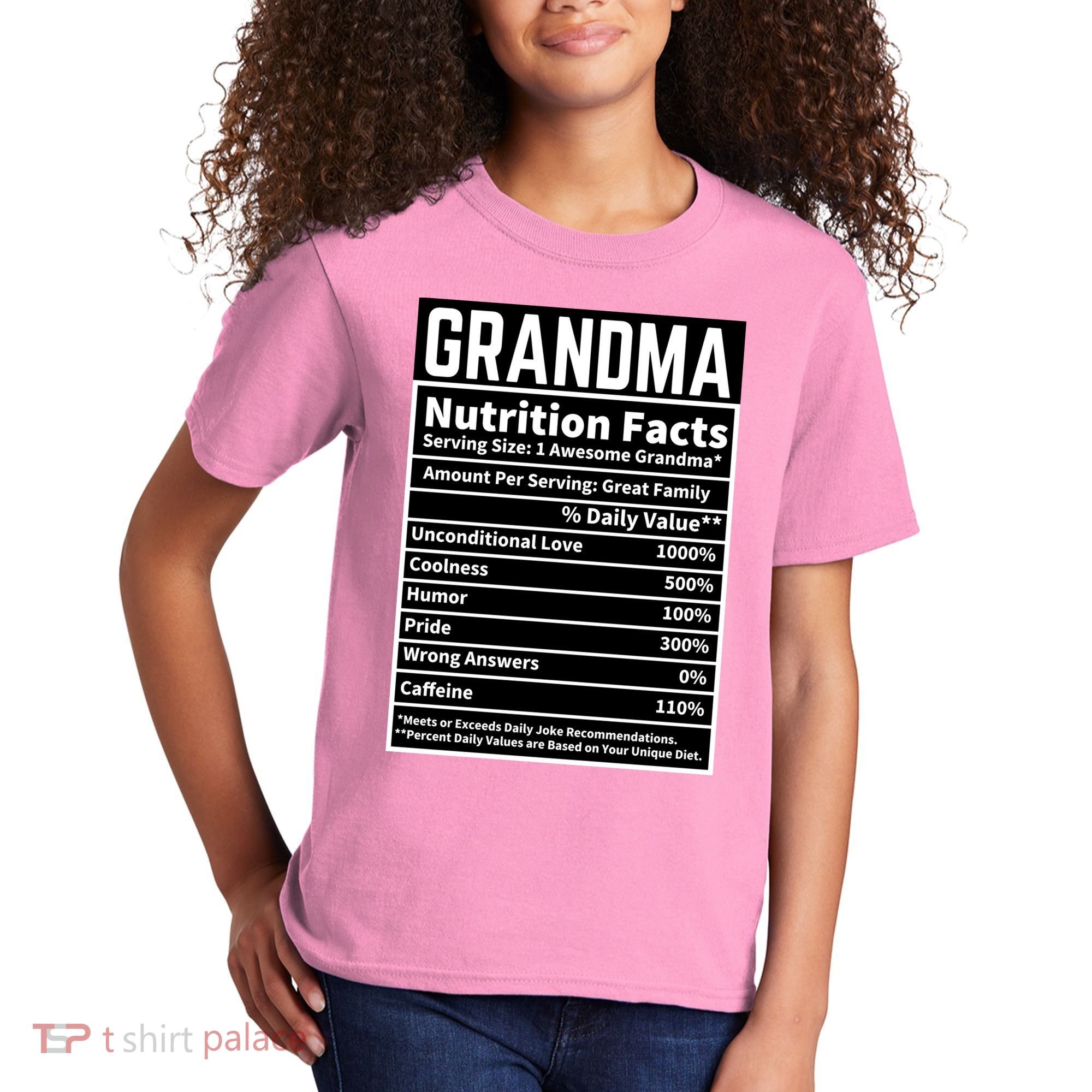 Grandma Nutrition Facts Kids T-Shirt