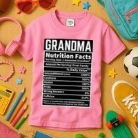 Grandma Nutrition Facts Kids T-Shirt thumb 3