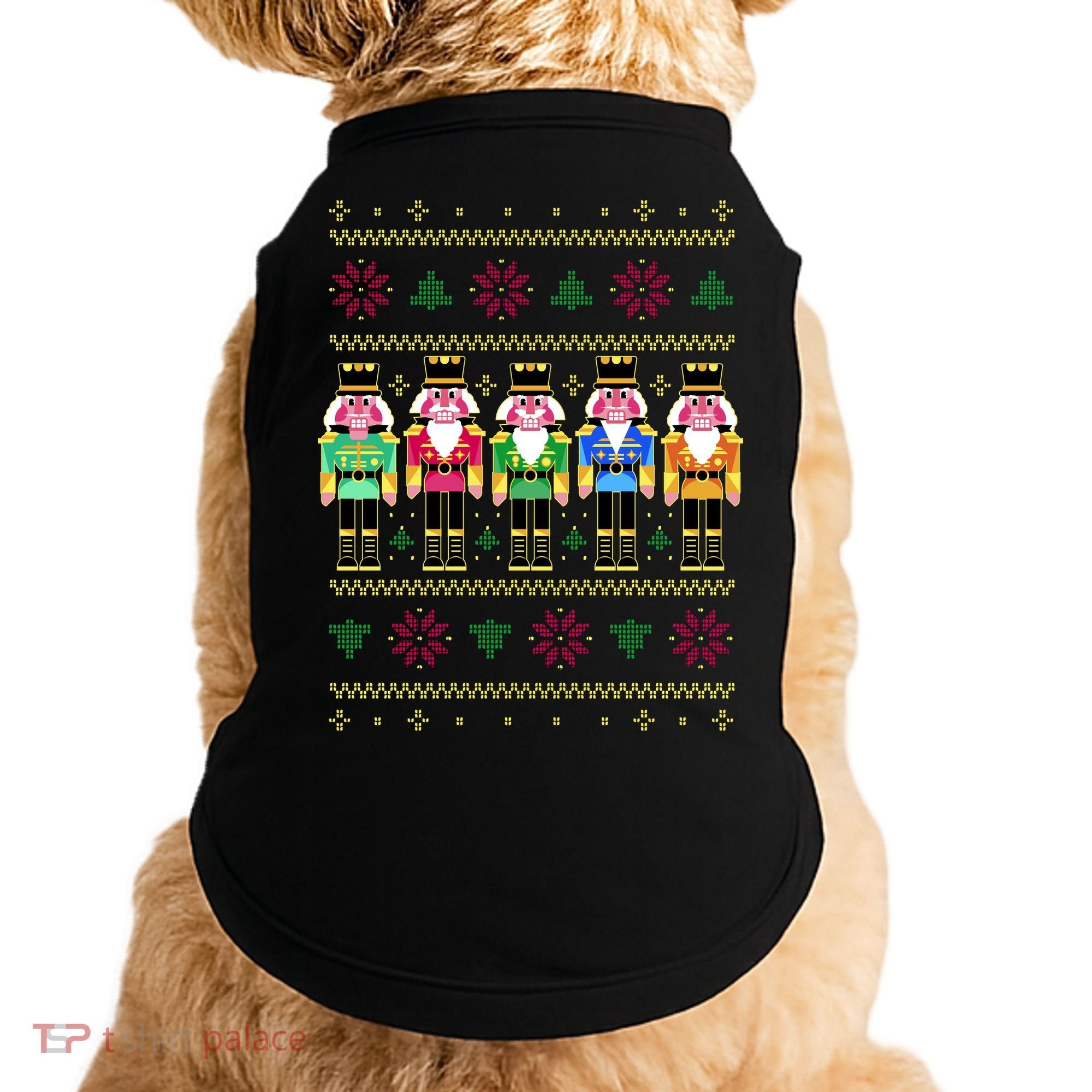 Golden Nutcracker Funny Jolly & Merry Ugly Christmas Doggie Tank