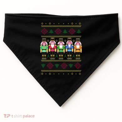 Golden Nutcracker Funny Jolly & Merry Ugly Christmas USA-Made Doggie Bandana