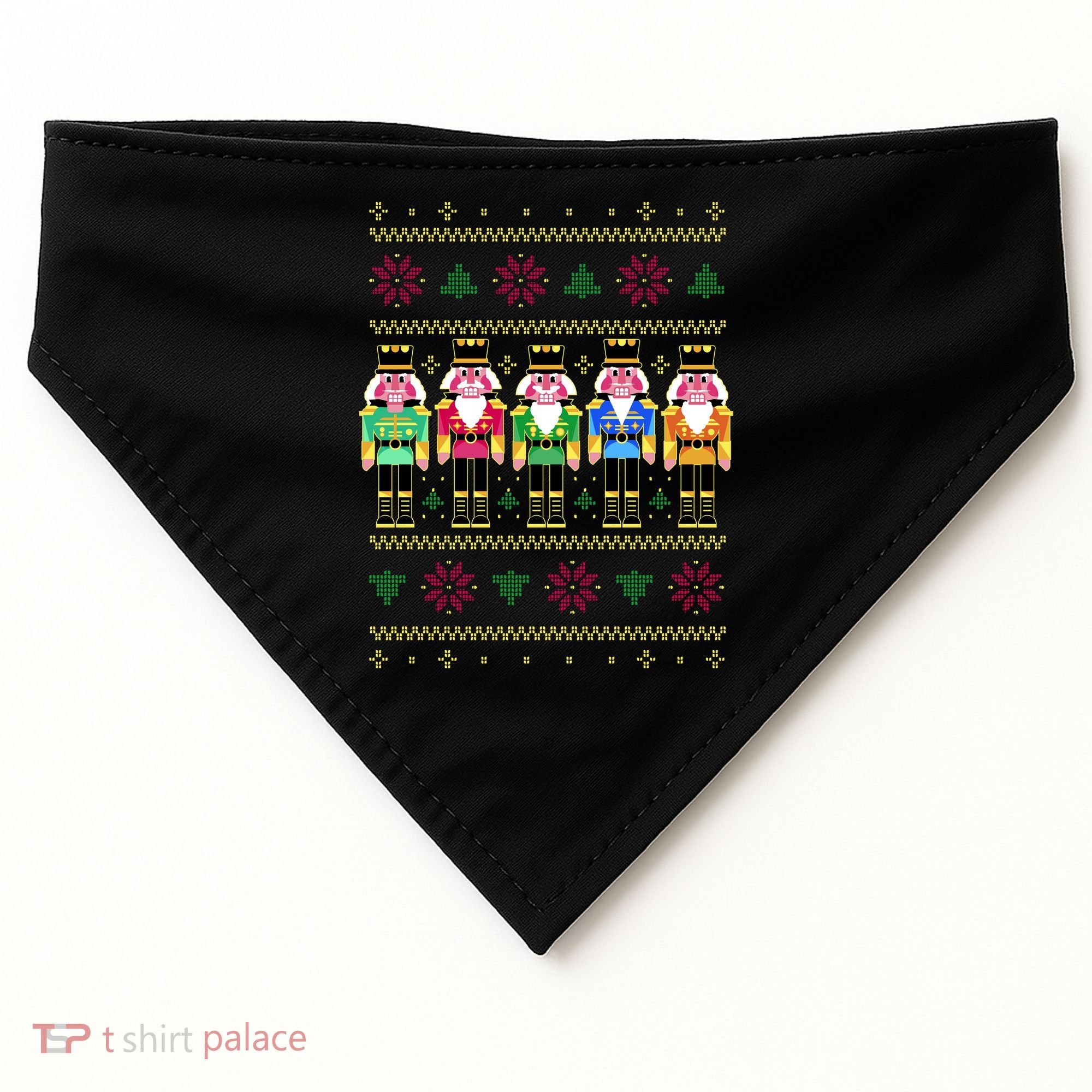 Golden Nutcracker Funny Jolly & Merry Ugly Christmas USA-Made Doggie Bandana