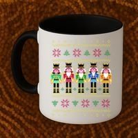 Golden Nutcracker Funny Jolly & Merry Ugly Christmas Coffee Mug thumb 2