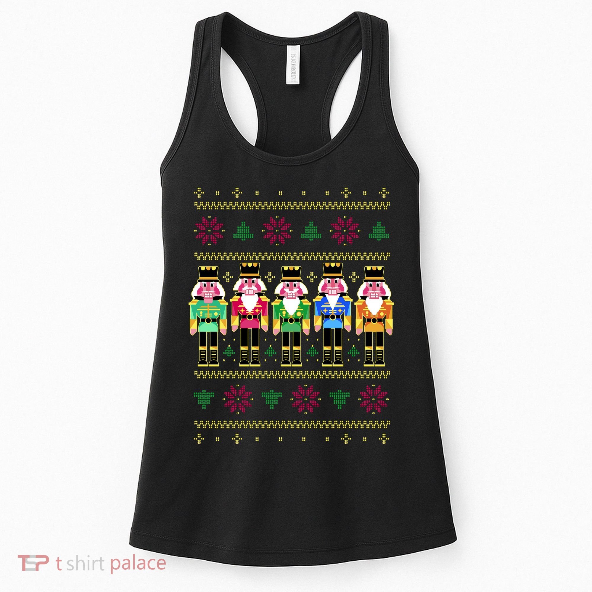 Golden Nutcracker Funny Jolly & Merry Ugly Christmas Women's Tank Top