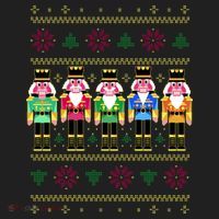 Golden Nutcracker Funny Jolly & Merry Ugly Christmas Hat thumb 2