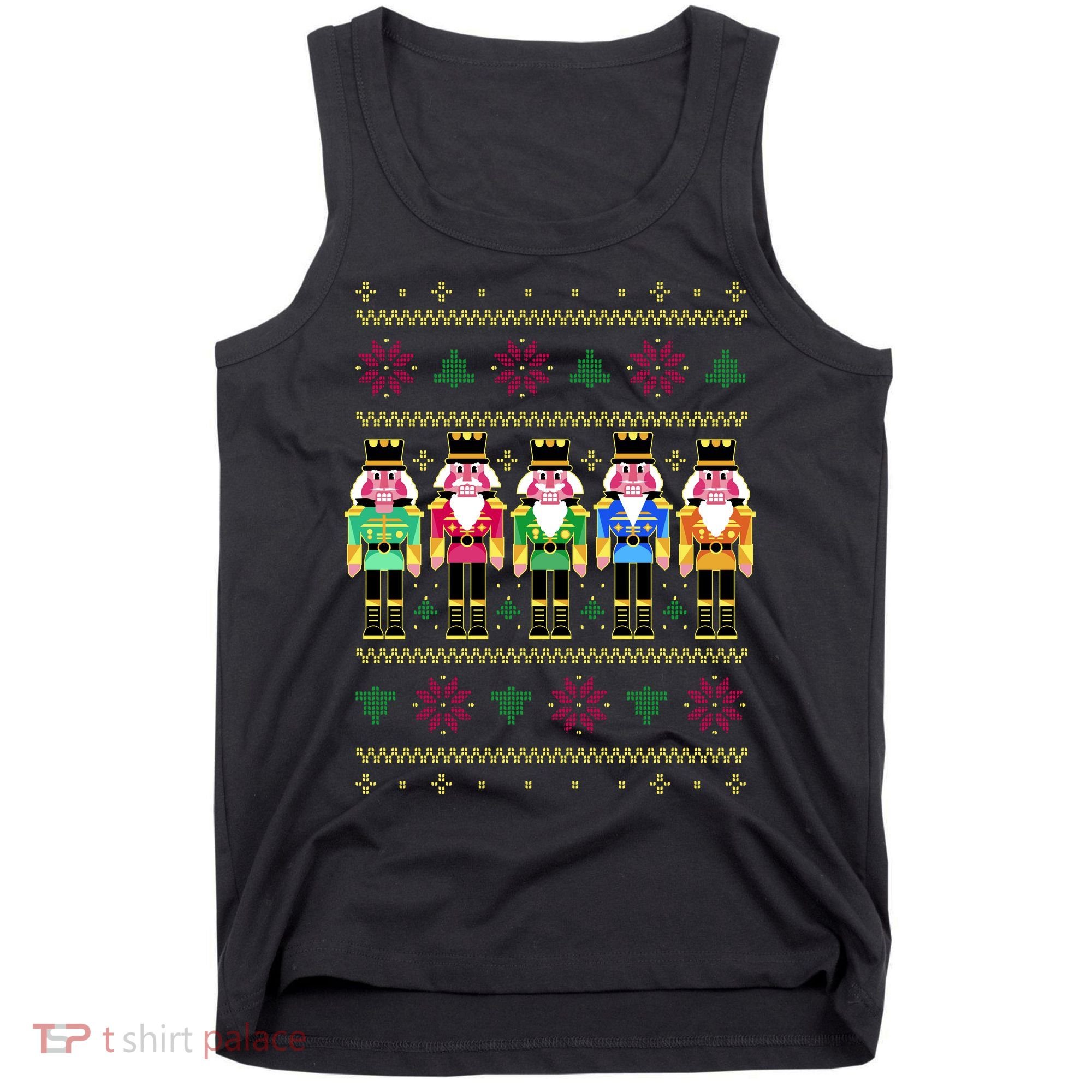 Golden Nutcracker Funny Jolly & Merry Ugly Christmas Tank Top
