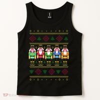 Golden Nutcracker Funny Jolly & Merry Ugly Christmas Tank Top thumb 2