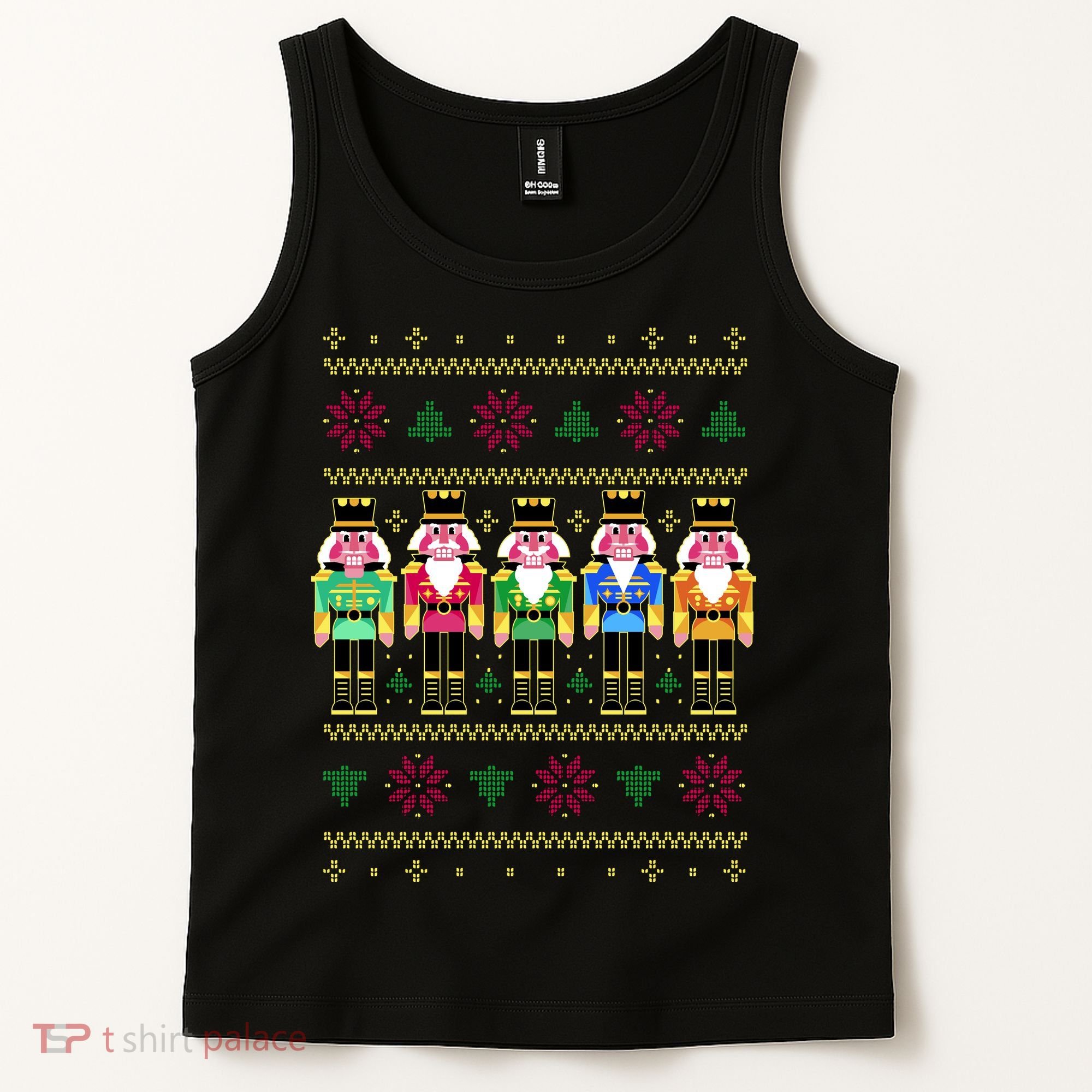 Golden Nutcracker Funny Jolly & Merry Ugly Christmas Tank Top