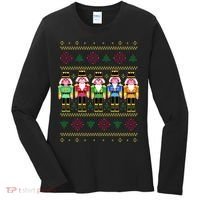 Golden Nutcracker Funny Jolly & Merry Ugly Christmas Women's Long Sleeve Shirt thumb 0
