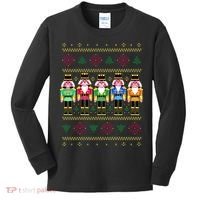 Golden Nutcracker Funny Jolly & Merry Ugly Christmas Kids Long Sleeve Shirt thumb 0