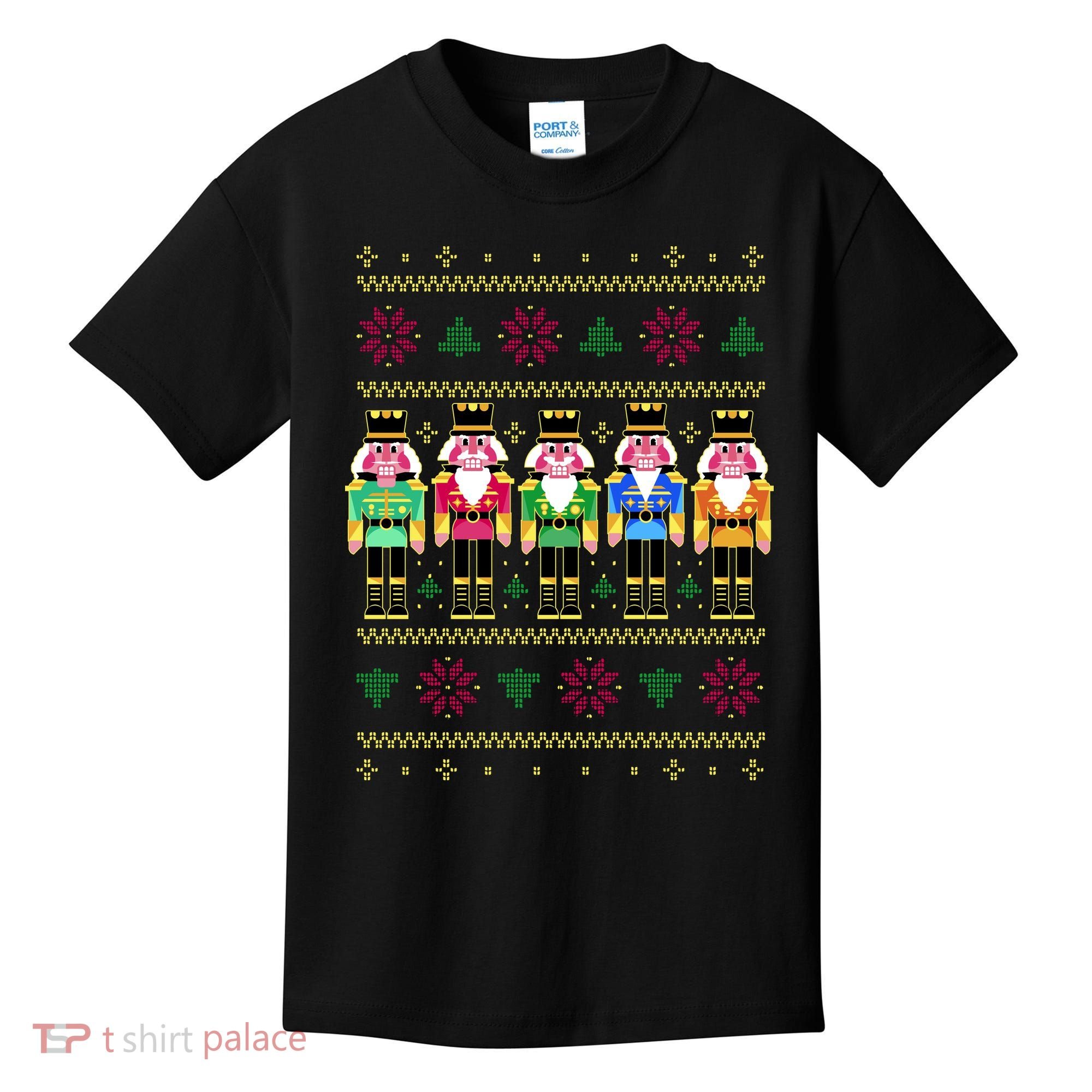 Golden Nutcracker Funny Jolly & Merry Ugly Christmas Kids T-Shirt