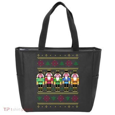 Golden Nutcracker Funny Jolly & Merry Ugly Christmas Tote Bag