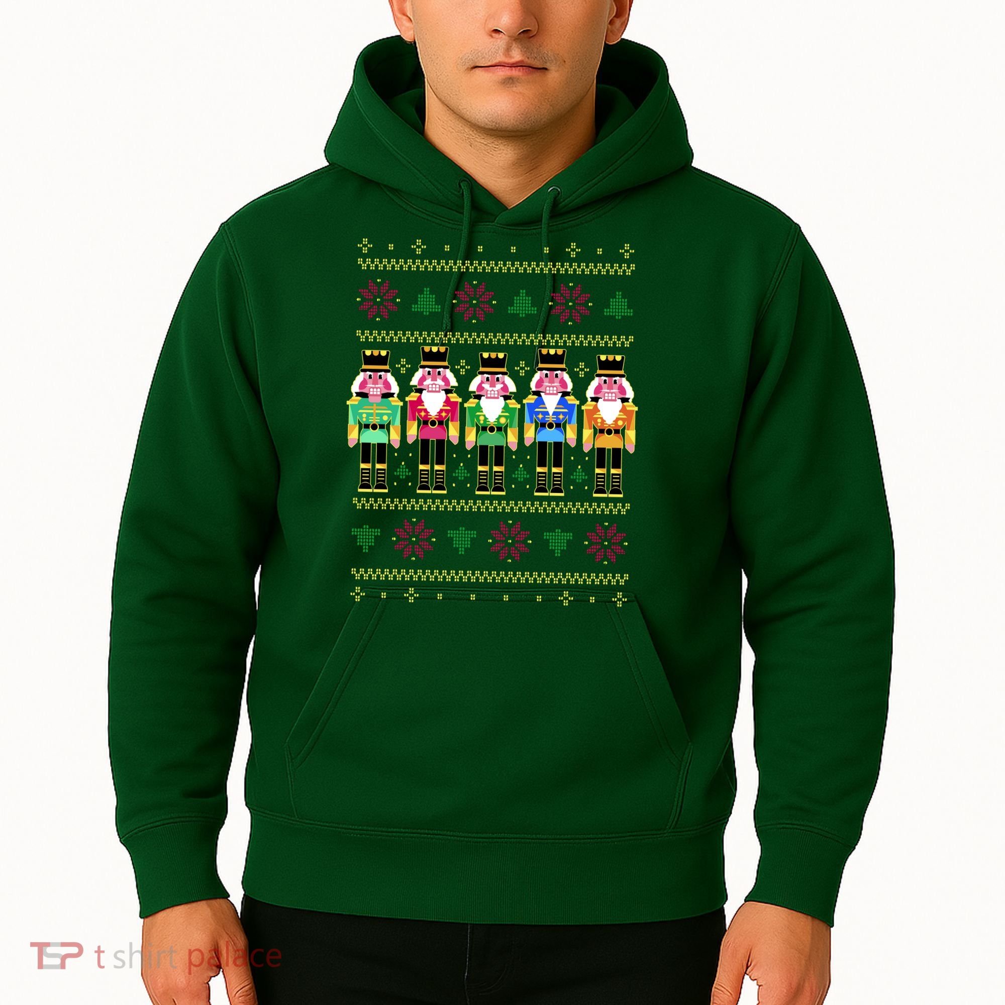 Golden Nutcracker Funny Jolly & Merry Ugly Christmas Hoodie