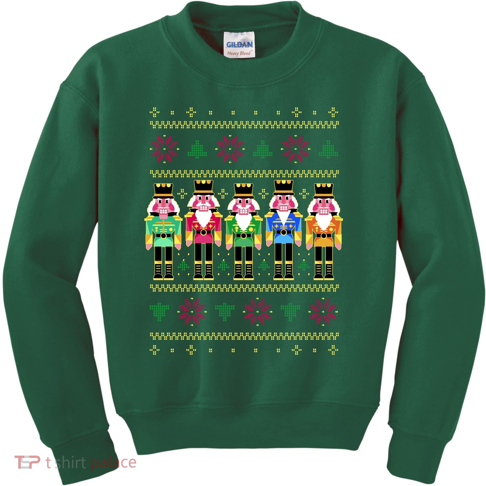 Golden Nutcracker Funny Jolly & Merry Ugly Christmas Kids Sweatshirt