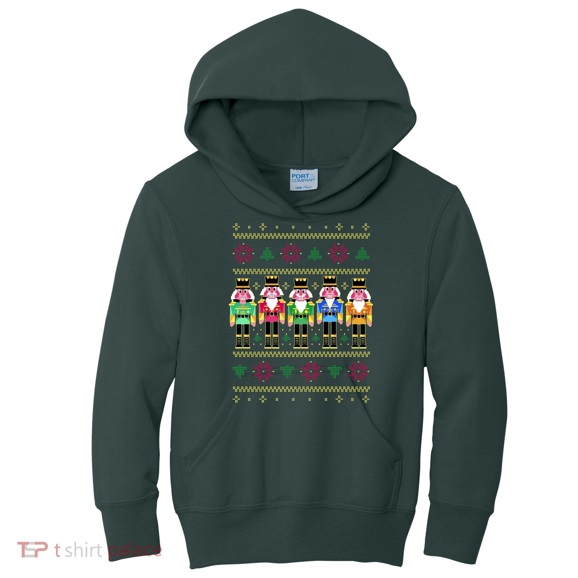 Golden Nutcracker Funny Jolly & Merry Ugly Christmas Kids Hoodie