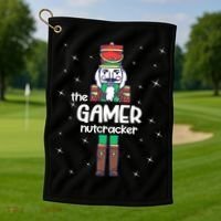Gamer Nutcracker Family Matching Funny Pajama Golf Towel thumb 1
