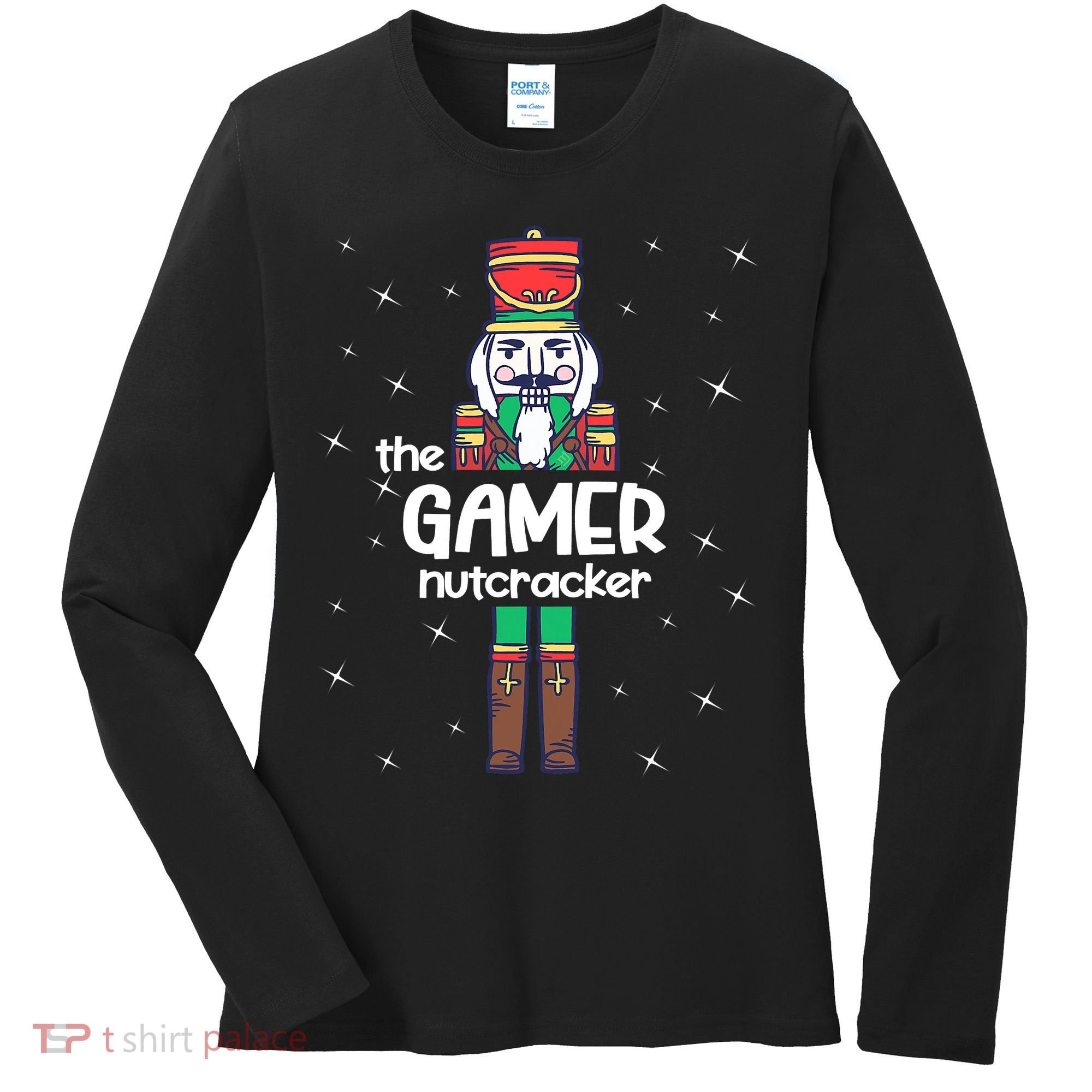 Gamer Nutcracker Family Matching Funny Pajama Women's Long Sleeve Shirt