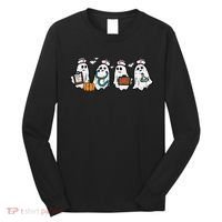 Ghost Nurses Halloween Crew Funny Costume Scrub Top Long Sleeve Shirt thumb 0