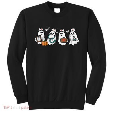 Ghost Nurses Halloween Crew Funny Costume Scrub Top Sweatshirt