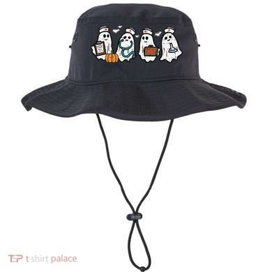 Ghost Nurses Halloween Crew Funny Costume Scrub Top Bucket Hat