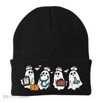 Ghost Nurses Halloween Crew Funny Costume Scrub Top Beanie thumb 0