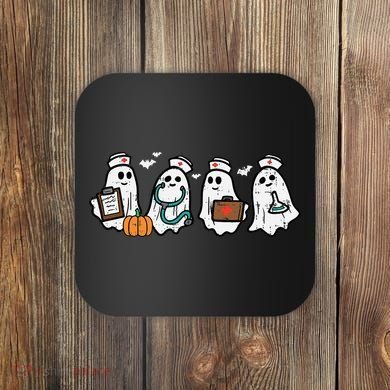 Ghost Nurses Halloween Crew Funny Costume Scrub Top Coaster