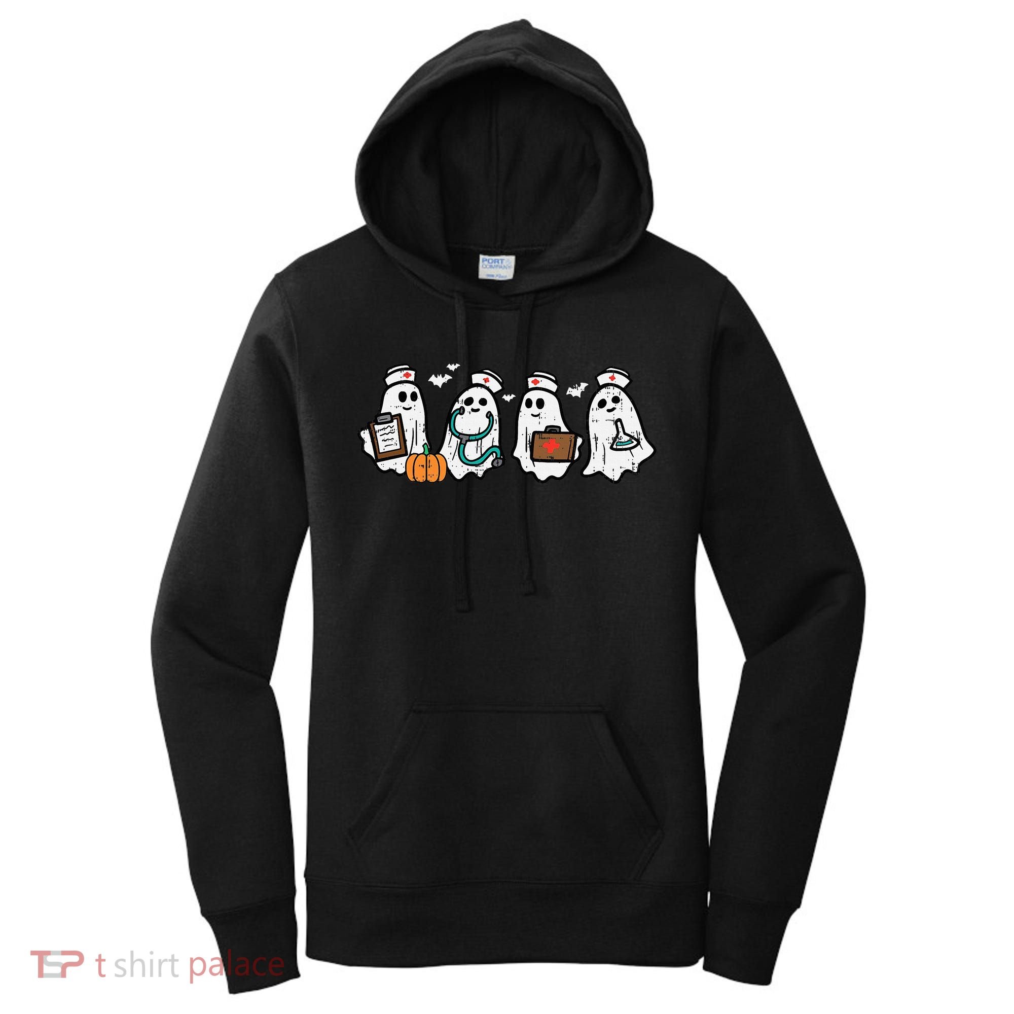 Ghost Nurses Halloween Crew Funny Costume Scrub Top Women's Hoodie