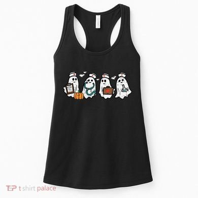 Ghost Nurses Halloween Crew Funny Costume Scrub Top Women's Tank Top