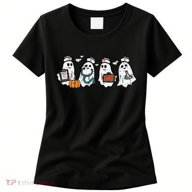 Ghost Nurses Halloween Crew Funny Costume Scrub Top Women's T-Shirt