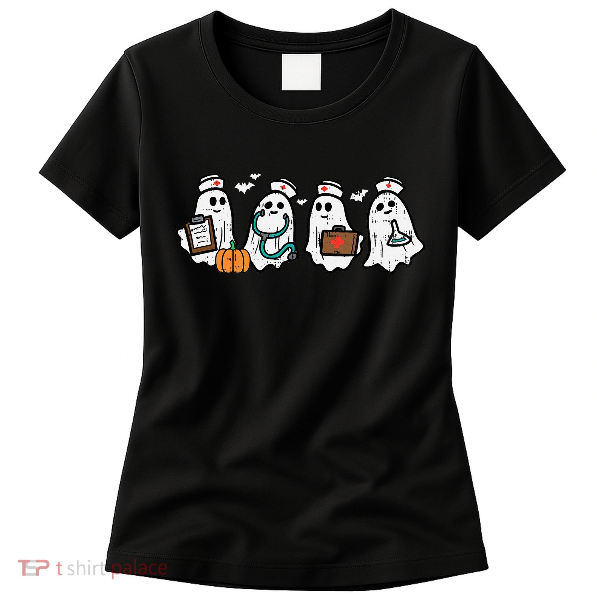 Ghost Nurses Halloween Crew Funny Costume Scrub Top Women's T-Shirt