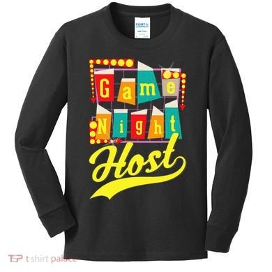 Game Night Host Family Board Game Trivia Night Kids Long Sleeve Shirt