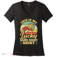 Game Night Host I Lucky Board Game Night Women's V-Neck T-Shirt thumb 0