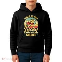 Game Night Host I Lucky Board Game Night Kids Hoodie thumb 4