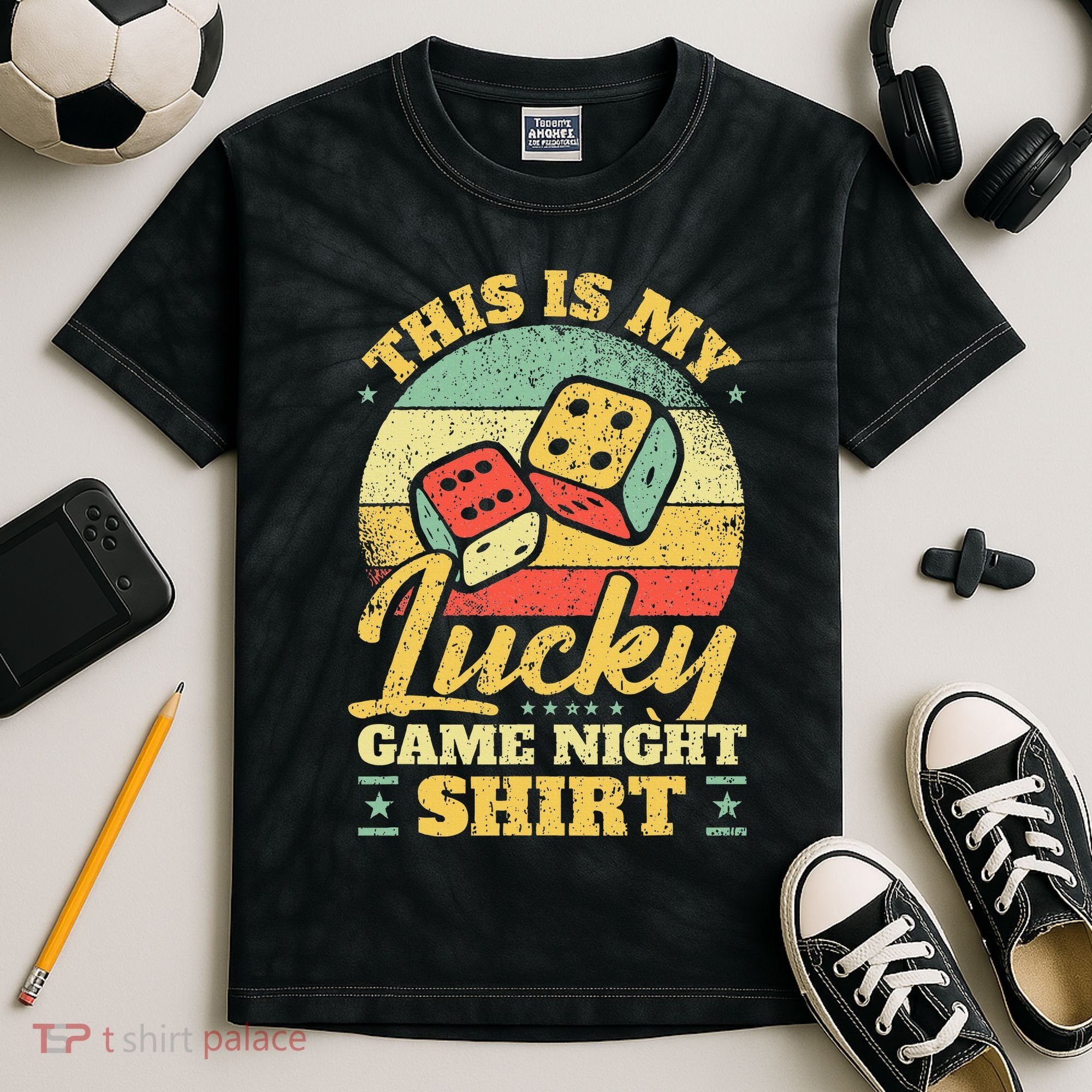 Game Night Host I Lucky Board Game Night Kids Tie-Dye T-Shirt