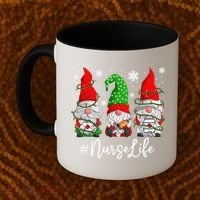 Gnomes Nurse Life Funny Christmas Holiday Funny Coffee Mug thumb 2