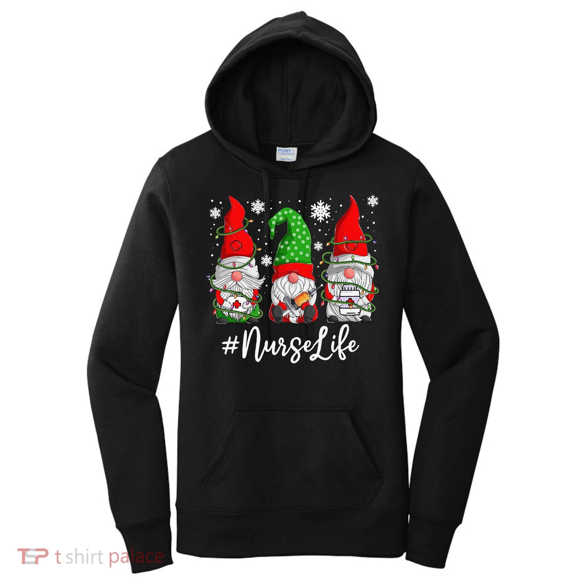 Gnomes Nurse Life Funny Christmas Holiday Funny Women's Hoodie
