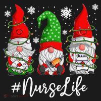Gnomes Nurse Life Funny Christmas Holiday Funny Women's Hoodie thumb 2